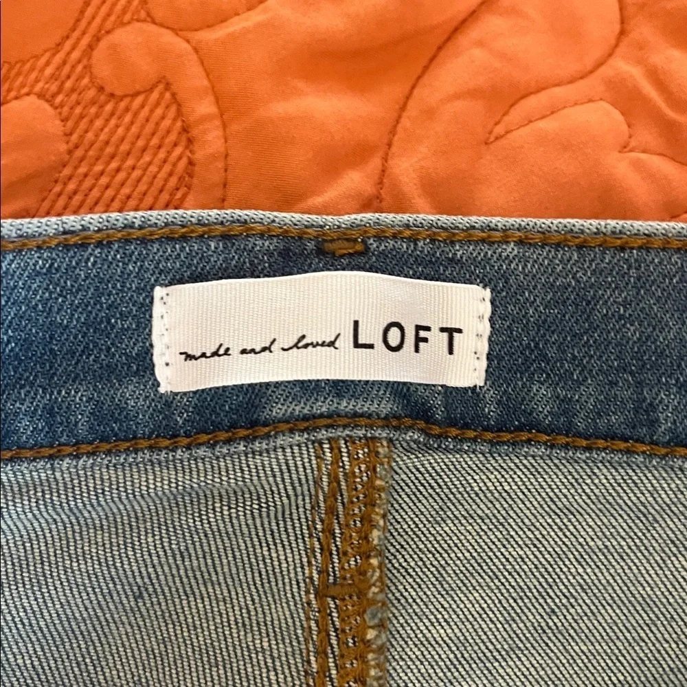 Loft Vent Hem High Rise Kick Crop Jeans, size 10